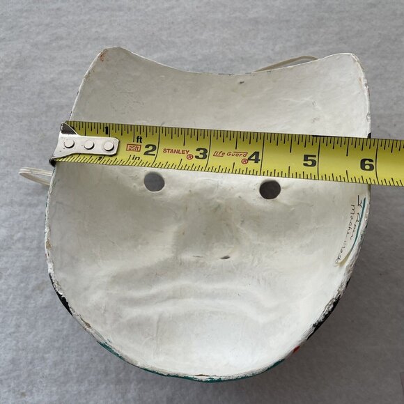 Masquerade Paper Mache Mask Hand Painted Peking Beijing Opera Green Red Chinese - Picture 8 of 14